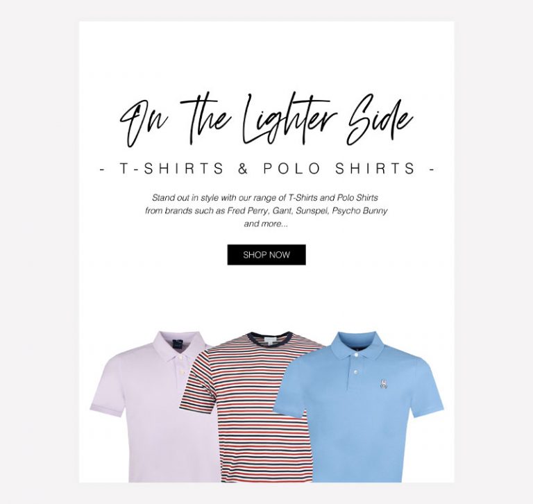 Pritchards: T-Shirts and Polo Shirts Email Graphic