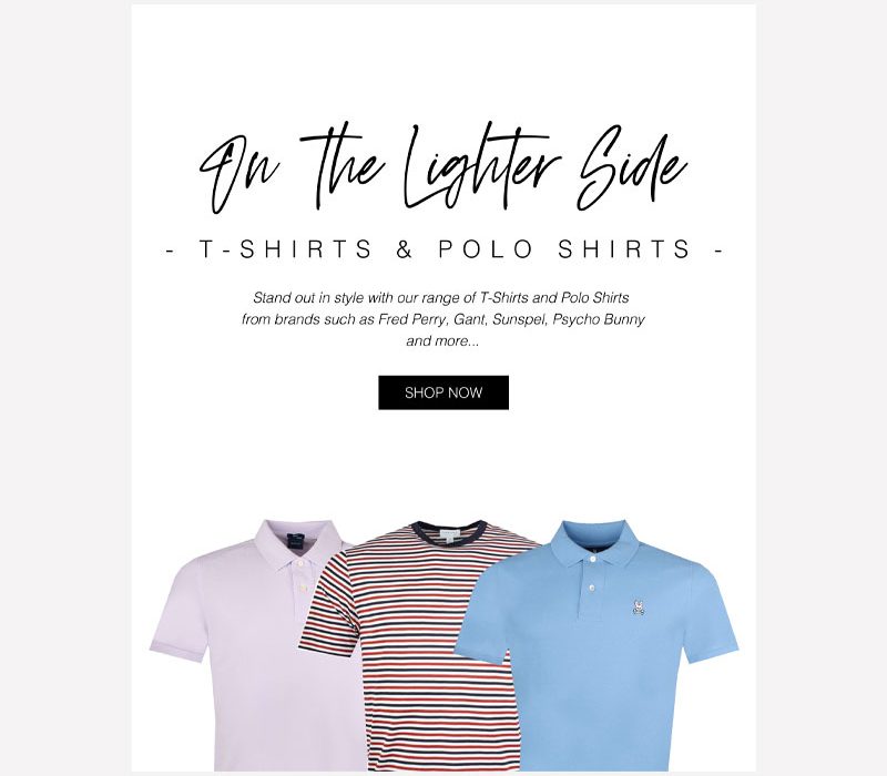 Pritchards: T-Shirts and Polo Shirts Email Graphic